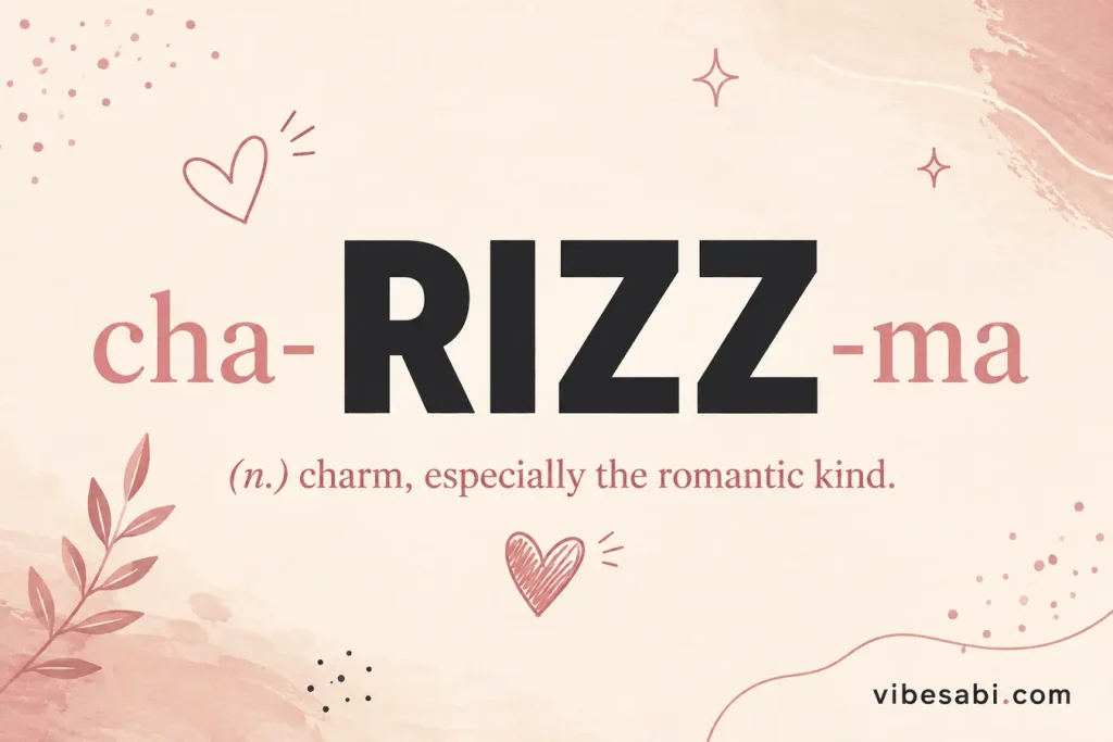 The word rizz shown as a short form of charisma, with its definition